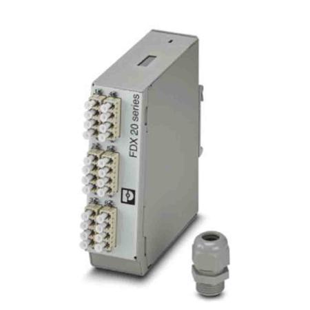 1019708 Phoenix Contact 12 Port LC Multimode Duplex Fibre Optic Patch Panel With 2 Ports Populated