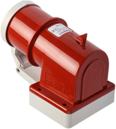 412 Mennekes IP44 Red Panel Mount 5P Right Angle Industrial Power Plug, Rated At 32A, 400 V