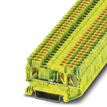 3209565 Phoenix Contact  PTU 2.5-TWIN-PE Series Green/Yellow, 0.14 → 4mm², Single-Level, Push In Termination, ATEX