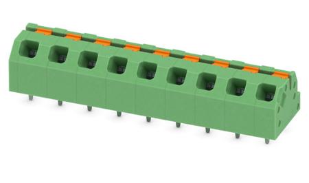 1862343 Phoenix Contact SPTAF 1/ 9-5.0-IL Series PCB Terminal Block, 9-Contact, 5mm Pitch, Through Hole Mount, 1-Row, Screw