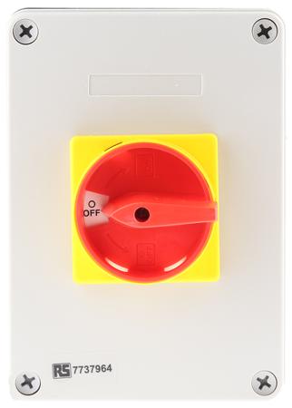 773-7964 RS PRO 4P Pole Panel Mount Isolator Switch - 32A Maximum Current, 15kW Power Rating, IP65