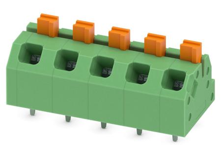 1862440 Phoenix Contact SPTAF 1/ 5-5.0-EL Series PCB Terminal Block, 5-Contact, 5mm Pitch, Through Hole Mount, 2-Row