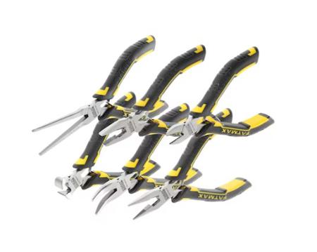 FMHT0-80541 Stanley  6-Piece Plier Set, Angled, Bent, Flat, Straight Tip, 260 mm Overall