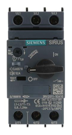 3RV2011-1EA10 Siemens 2.8 → 4 A SIRIUS 3RV Motor Protection Circuit Breaker, 690 V