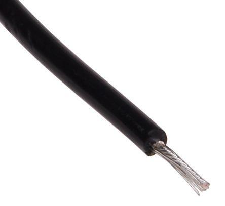 877-5459 RS Pro MIL-W-16878 Series Black, 100m PTFE MIL-W-16878 Hook Up Wire, 1 kV 26 AWG