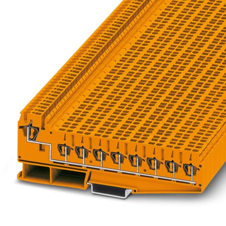 3031048 Phoenix Contact ZPV 1.5/2.5 (8/1) OG Series Orange Distribution Unit, 2.5mm², 1-Level, Spring Cage Termination