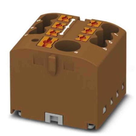 3273340 Phoenix Contact Distribution Block, 7 Way, 4mm², 24A, 450 V, Brown