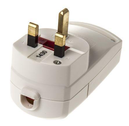 J72G-C RCD Plug 2 Pole , Tripping Time: Less Than 40ms, Tripping Current 30mA,Rated At 13A,230 V ac