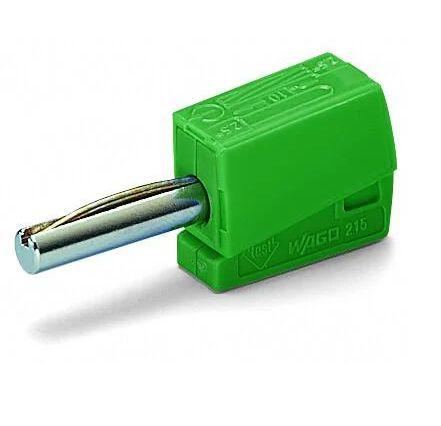 215-411 Wago, Green 4mm Banana Plug, Nickel Plated, 42V, 20A