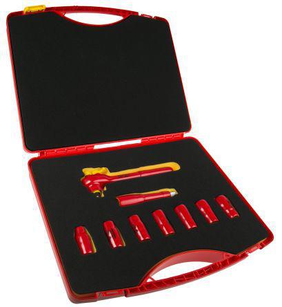 231-7912 RS Pro, 9 Pieces Insulated Socket set 1/2 in Square Drive