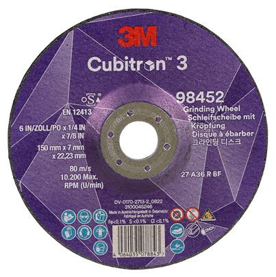 7100303981 3M 98452 Ceramic Grinding Disc, 150mm x 7mm Thick, 36+ Grade