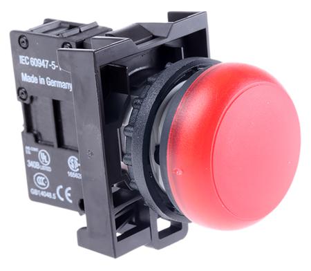 78639224 M22-L-R+M22-A+M22-LED230-R Eaton, RMQ Titan M22, Flush Mount, Rear, Surface Mount Red LED Pilot Light, 22mm Cutout, IP69K, Round, 85 → 264V