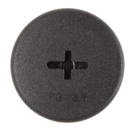HPP13 BK080 Alpha Wire Blanking Plug, PG13.5, Plastic, 25mm Diameter, Threaded