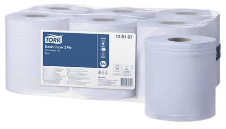 128107 Tork Centrefeed of 1 Blue Tork Basic Paper Paper Wipes for Various Applications