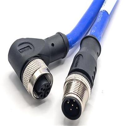C5AD82M010 Mueller Electric Straight Male 5 way M12 to Right Angle Female 5 way M12 Actuator/Sensor Cable, 10m