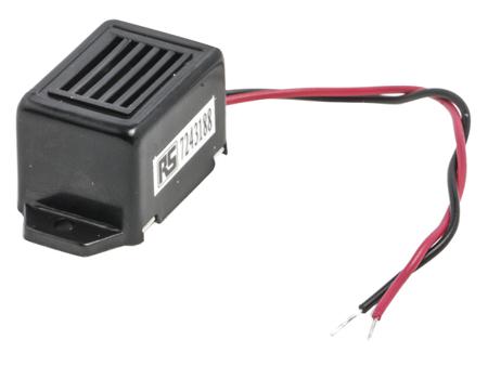 724-3188 RS PRO 75dB Flange Mount Continuous Internal Magnetic Buzzer Component, 33.5 x 17 x 15.5mm, 6V dc Min, 8V dc Max