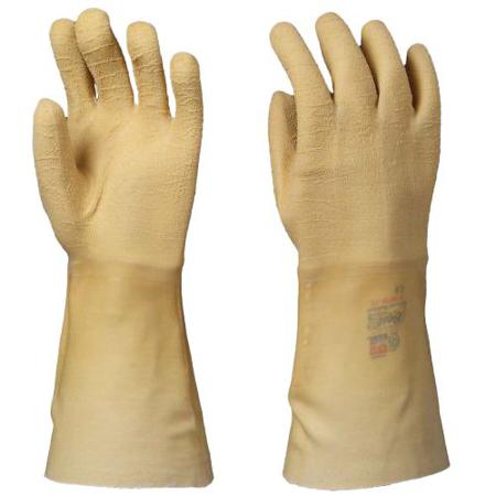 BST67NFW3 Showa 67NFW Beige Cotton, Jersey Abrasion Resistant, Chemical Resistant Work Gloves, Size Large, Latex Coating