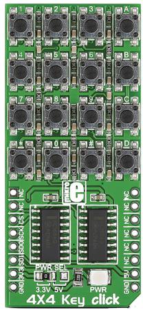 MIKROE-1889 MikroElektronika 4 x 4 Key Keypad mikroBus Click Board