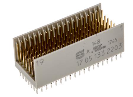 17051332203 HARTING, Har-Bus HM 2mm Pitch Backplane Connector, Male, Straight, 7 Row, 133 Way