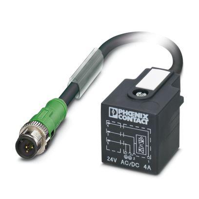 1409770 Phoenix Contact Straight Male 3 way M12 to Valve Connector Sensor Actuator Cable, 2.4m