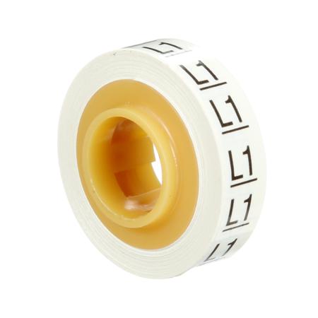 7000058264 700005 Adhesive Cable Marker, Black, White, Pre-printed "L1", for Cables