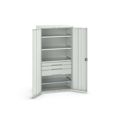 16926575.16 Bott 2 Door, 3 Drawer Sheet Steel Cupboard, 1050 x 550 x 2000mm