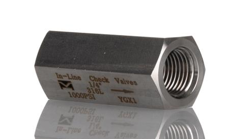 257-0038 RS PRO Stainless Steel Check Valve Check Valve 1/4in, 63 bar