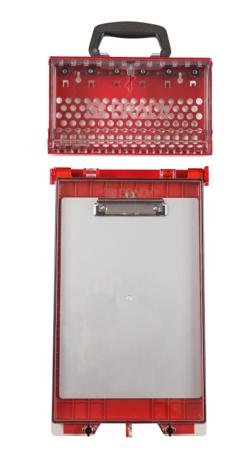 KIT-SLIMVIEW-RED-PERMIT-DISPLAY-STATION Brady 12-Lock Steel Lockout Kit