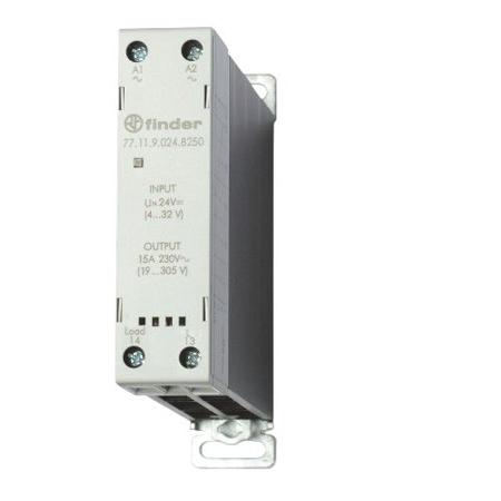77-11-9-024-8250 Finder 15 A SPNO Solid State Relay, Zero Crossing, DIN Rail, 305 V ac Maximum Load