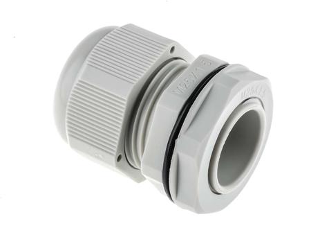 822-9751 RS Pro M25 Grey Nylon Cable Gland With Locknut, 13 → 18mm Cable Dia Range, IP68