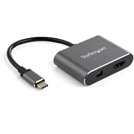 CDP2HDMDP StarTech.com USB C to HDMI, Mini DisplayPort Adapter, USB C, 1 Supported Display(s) - 4K @ 60Hz