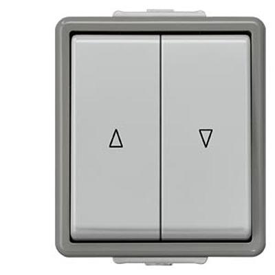 5TD4708 Siemens Grey Push Button Light Switch, 2 Way, 2 Gang, DELTA