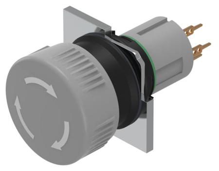 51-252.0268 EAO 51 Series Series Maintained Emergency Stop Push Button, 16mm Cutout, SPDT