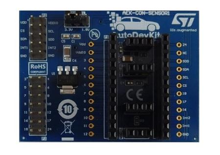 AEK-CON-SENSOR1 STMicroelectronics  Connector Board for use with SPC5 MCU Discovery Boards and MEMS Sensor Boards