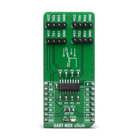 MIKROE-3878 MikroElektronika UART MUX Click SN74LV4052A mikroBus Click Board for Infotainment, Telecommunications