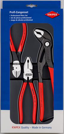 00 20 10 Knipex 3-Piece Plier Set, 175 mm Overall
