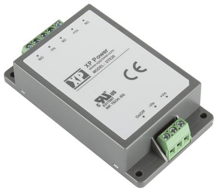 DTE2024S5V1 XP Power DTE20 DC-DC Converter, 5V dc/ 4A Output, 9 → 36 V dc Input, 20W, Chassis Mount, +85°C Max Temp -40°C