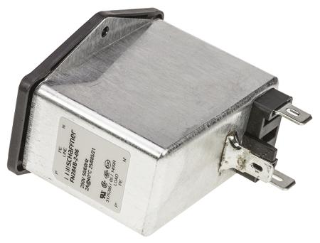 FN284B-2-06 Male C14 IEC Filter Panel Mount 5 x 20mm,faston,Rated At 2A,250 V ac Operating Frequency 50 → 400Hz