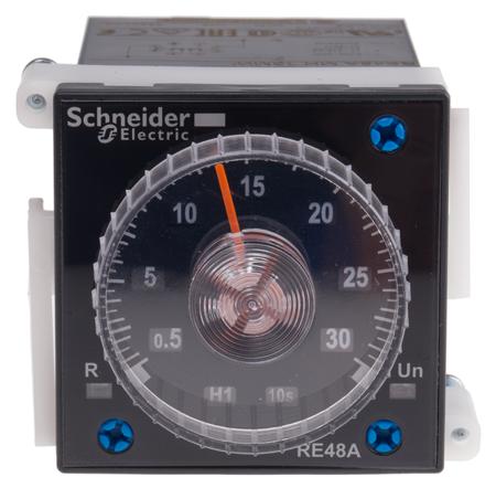 RE48AMH13MW Schneider Electric Harmony Time Series Panel Mount Timer Relay, 24 → 240V ac/dc, 2-Contact, 0.02 s →