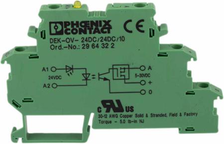 2964322 Phoenix Contact DEK-OV- 24DC/24DC/10 Series Solid State Relay, DIN Rail Mount