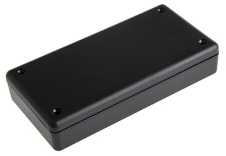 1599BBK Hammond 1599 Series Black Flame Retardant ABS Enclosure, IP54, Black Lid, 130 x 65 x 25mm