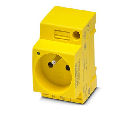1068076 Phoenix Contact Yellow 1 Gang Plug Socket, 16A, Indoor Use