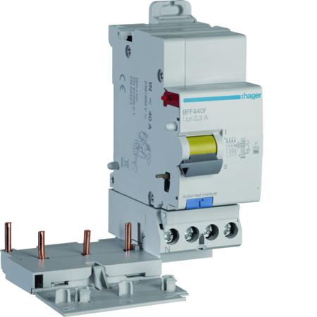 BFF440F Hager BFF RCCB, 40A, 3P+N Pole, 300mA, Type F