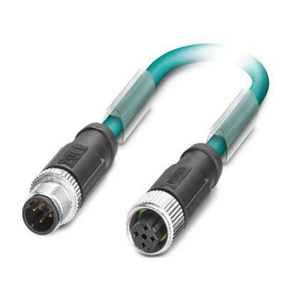 1569524 Phoenix Contact Straight Male 4 way M12 to Straight Female 4 way M12 Sensor Actuator Cable, 1m