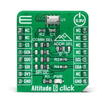MIKROE-4903 MikroElektronika Altitude 6 Click Pressure Sensor Add On Board for MS5611-01BA03-50 MikroBus
