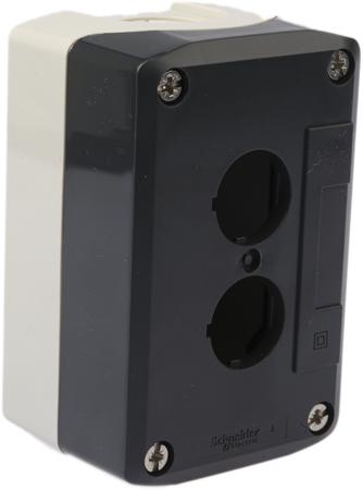 XALD02 Schneider Electric Harmony XALD Push Button Enclosure, 2 Hole Grey, 22mm diameter None Plastic