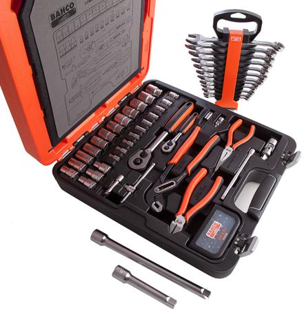 S81MIX Bahco , 81 Pieces Socket Set 1/2 in, 1/4 in Hexagon Drive