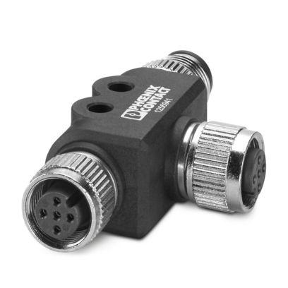 1256941 Phoenix Contact Tee 5 Pole M12 Socket to 5 Pole M12 Plug Adapter