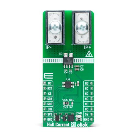 MIKROE-6449 MikroElektronika Magnetic Current Sensor Development Module for ACS37030 Solar DC-DC Converters, Power Supplies In