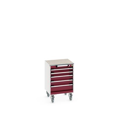 40402136-24V Bott, 5 Drawer Sheet Steel Floor Standing Storage Cabinet, 525 X 525 X 790mm